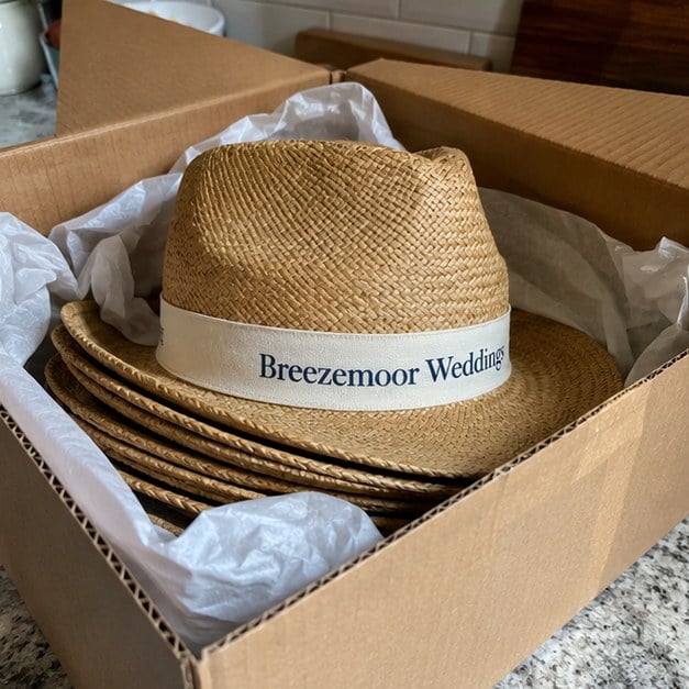 Custom straw hats — customer photo