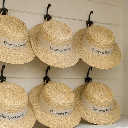 Customized straw hats for resorts and beach clubs