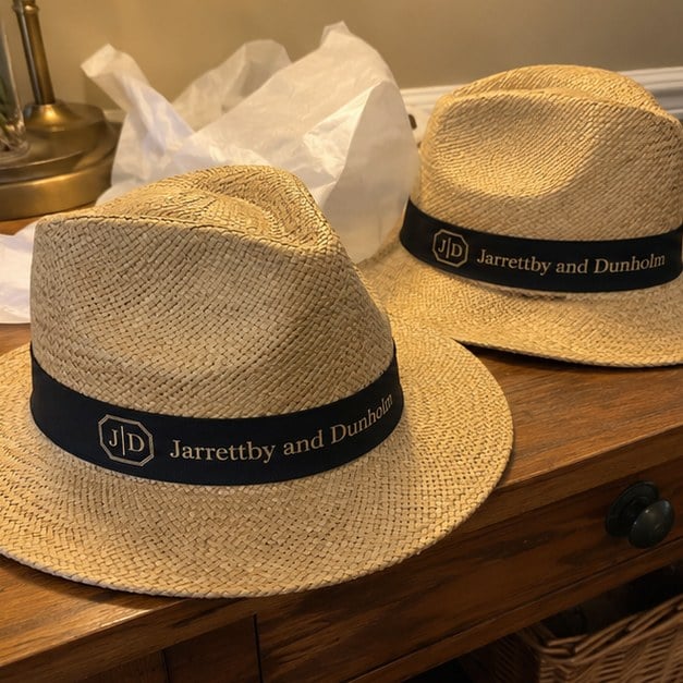 Personalized straw hats — customer photo