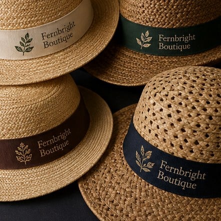 Straw hats with logo printing